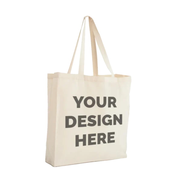 40z Recycled Cotton Round Gusseted Tote - Image 2